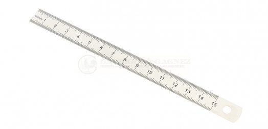 Reglet Acier Inox longueur 15cm 